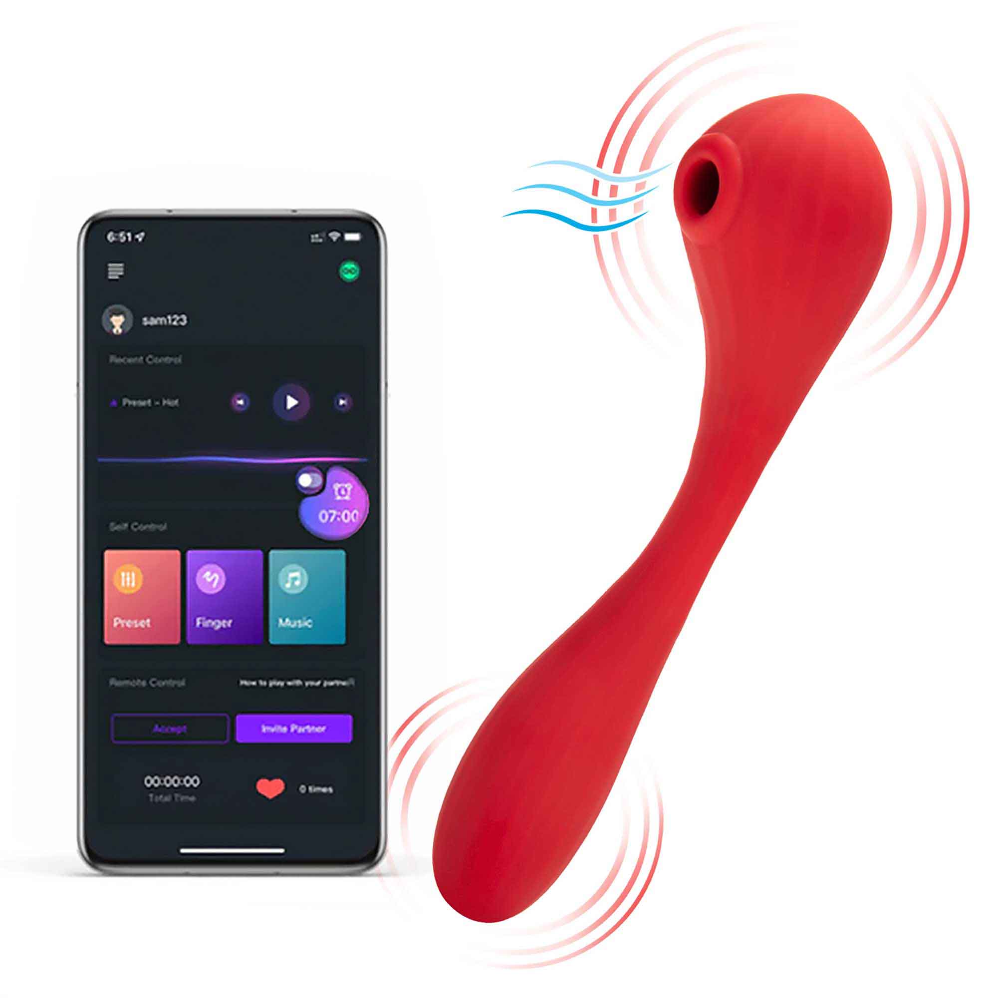 Magic Motion Bobi - RED APP Controlled Smart 2-in-1 Bendable Vibrator - MM-BOBI RED