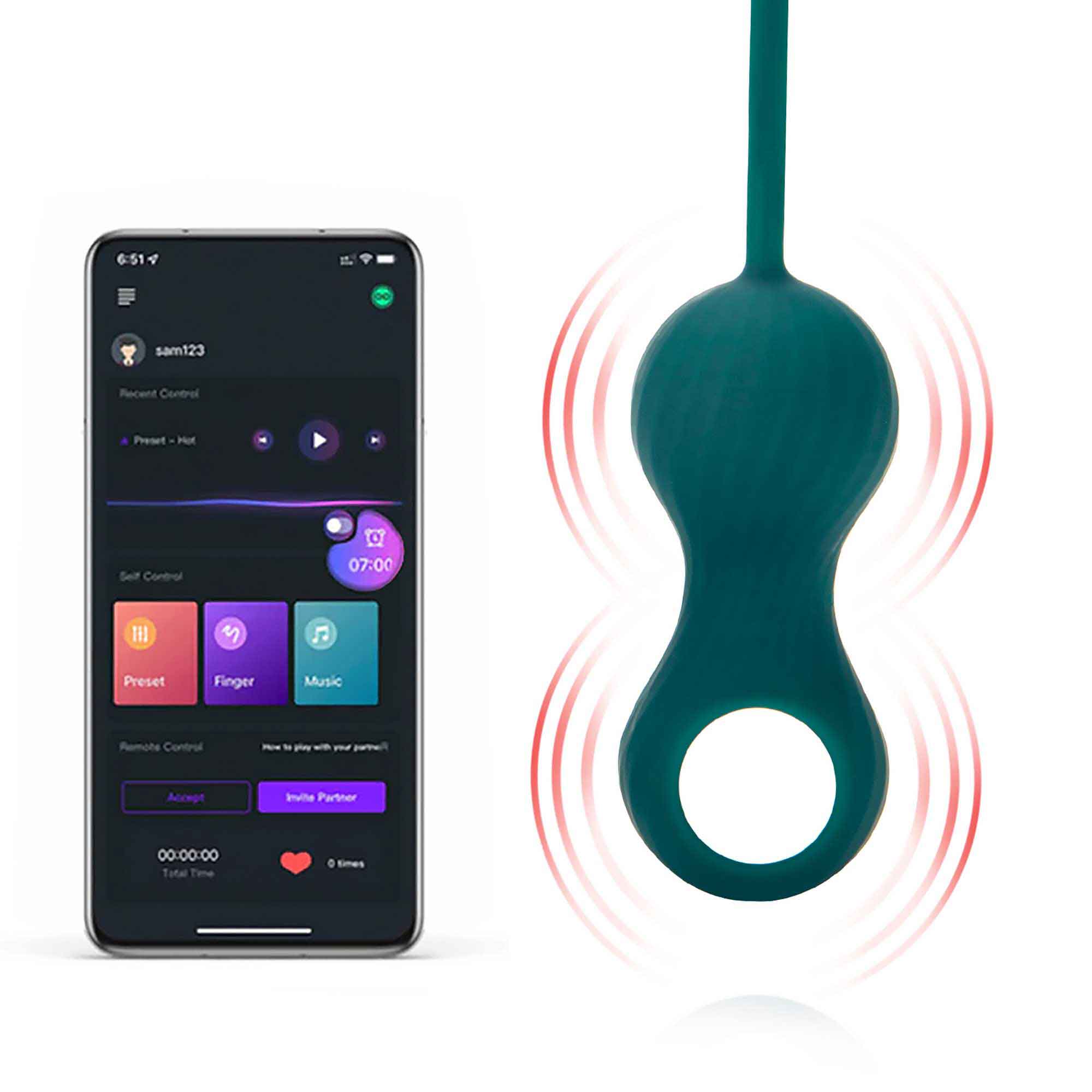 Magic Motion Crystal Duo APP Controlled A Smart Kegel Vibrator with Weight Set - MM-CRYSTAL DUO