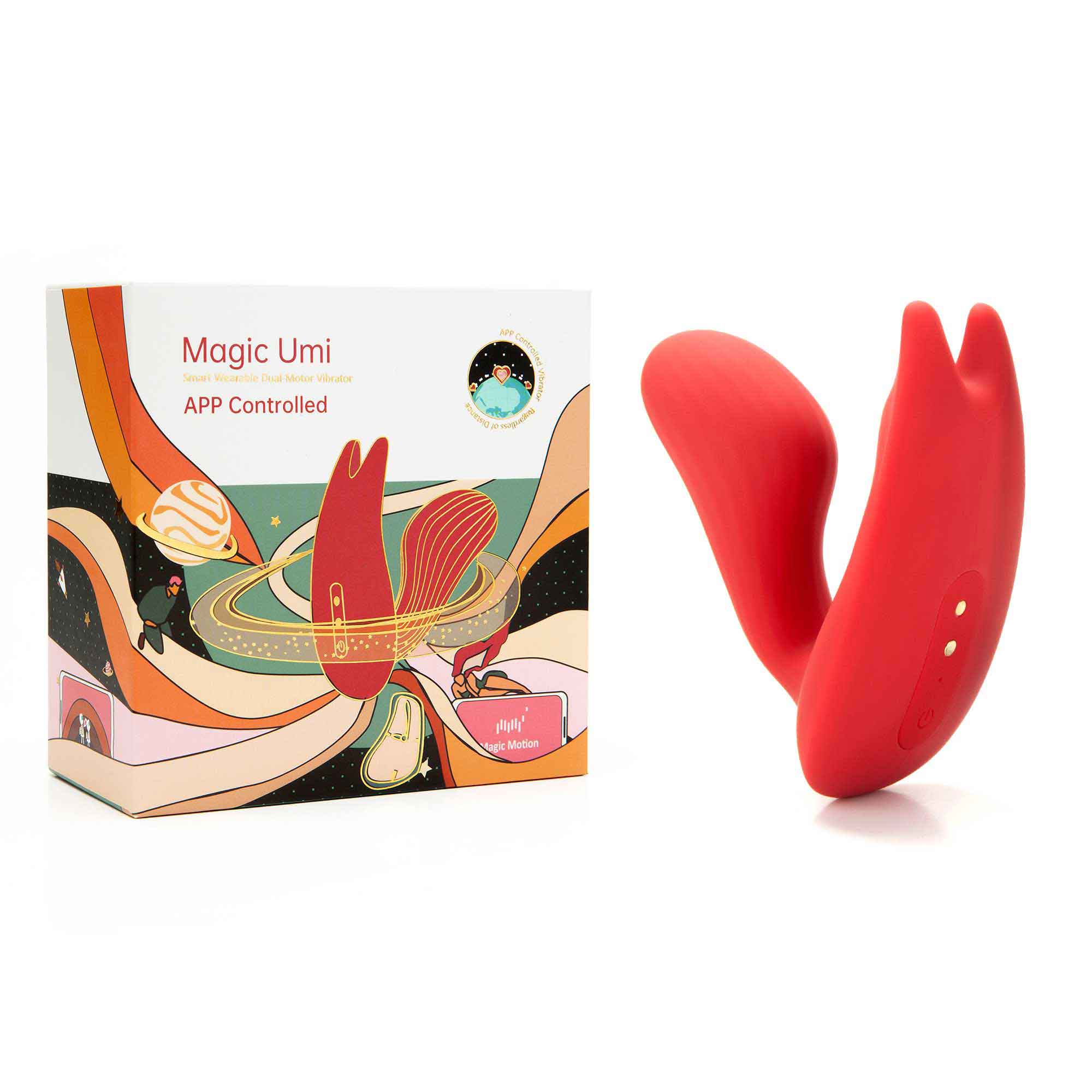 Magic Motion Umi RED APP Controlled Smari Wearable Dual-Motor Vibrator - MM-UMI RED