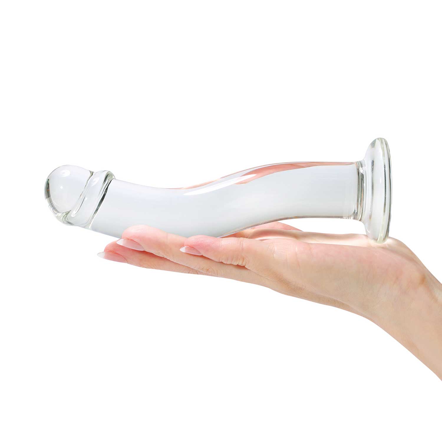 Realistic curved glass dildo - KRIS-06